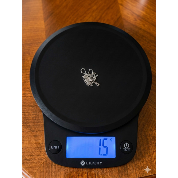 Charles & Colvard 14K White Gold Oval Cable Chain 1.5g 15"-17" Adjustable w/ Box - Picture 7 of 7